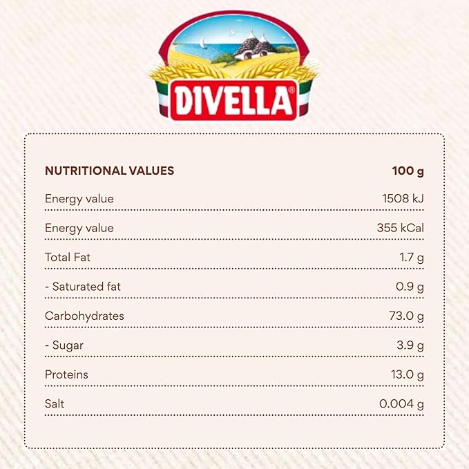 DIVELLA Penne Rigate #27 16 Oz. (Pack of 20) - Authentic Italian Pasta Made with Durum Wheat Semolina Perfect 'Al Dente' Texture for Every Dish