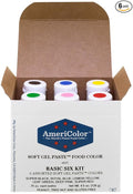 AmeriColor Basic Six Kit Soft Gel Paste Food Color 0.75 Ounce 6 Pack Kit