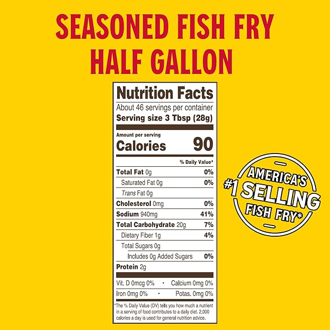 Louisiana Fish Fry Seasoned Fish Fry Seafood Breading Mix 2.88 Pound (Pack of 1) - Season and Cook All Your Fish Shrimp Oysters Vegetables and More to Crispy Perfection