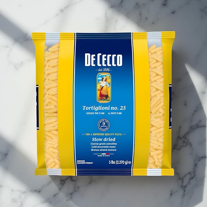 De Cecco Semolina Pasta Tortiglioni No.23 5 Pound (Pack of 4)