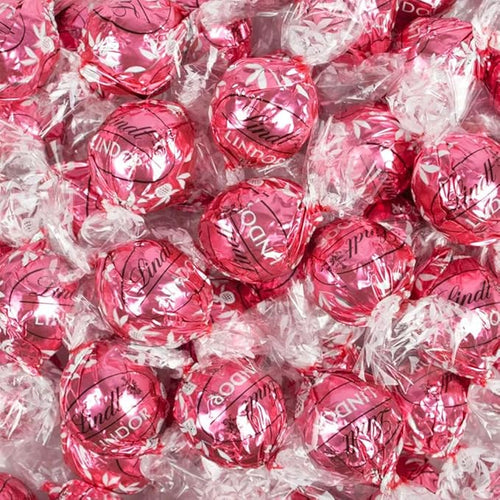 120 Pcs Valentine's Day Candy Strawberries &amp Cream &amp Milk Chocolate Truffles (3.3lbs or Approx. 120pcs) Pink &amp Red