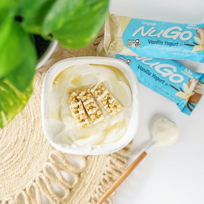 NuGo Original Variety Vanilla Yogurt 15 bars &amp NEW! Churro 15 bars 11g Protein Gluten Free 30 Count