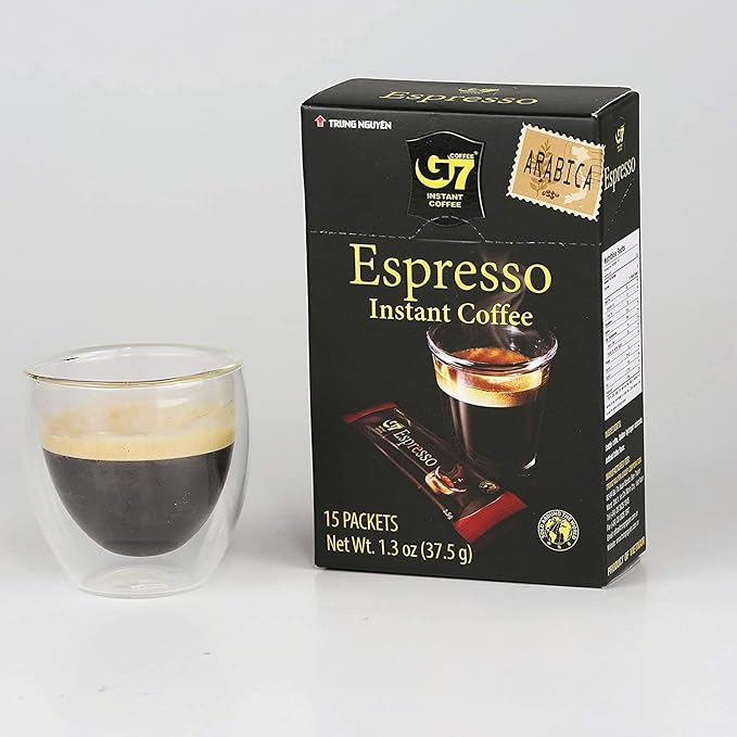 Trung Nguyen — G7 Instant Coffee — Espresso — Strong and Bold — Instant Vietnamese Coffee (15 Packets/Box 4-Pack)