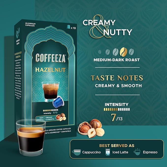 Coffeeza Flavoured Variety Pack Aluminium Coffee Capsules Caramel Hazelnut and Vanilla (30 Pods)