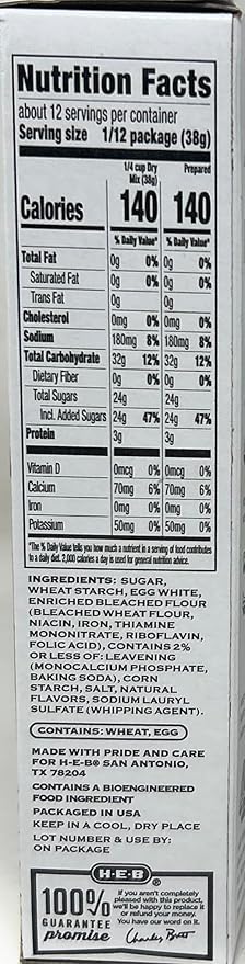 H‑E‑B The Baker's Scoop Premium Angel Food Cake Mix 16oz - 2 boxes