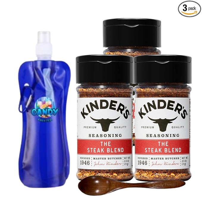 Candy Freezer K!ndεr’ѕ Premium Blend Seasoning – Three (3) 2.5 oz Bottles – All-Purpose Seasoning for Grilling Cooking &amp Roasting – No MSG Gluten-Free Non-GMO – Includes Collapsible Bottle &amp