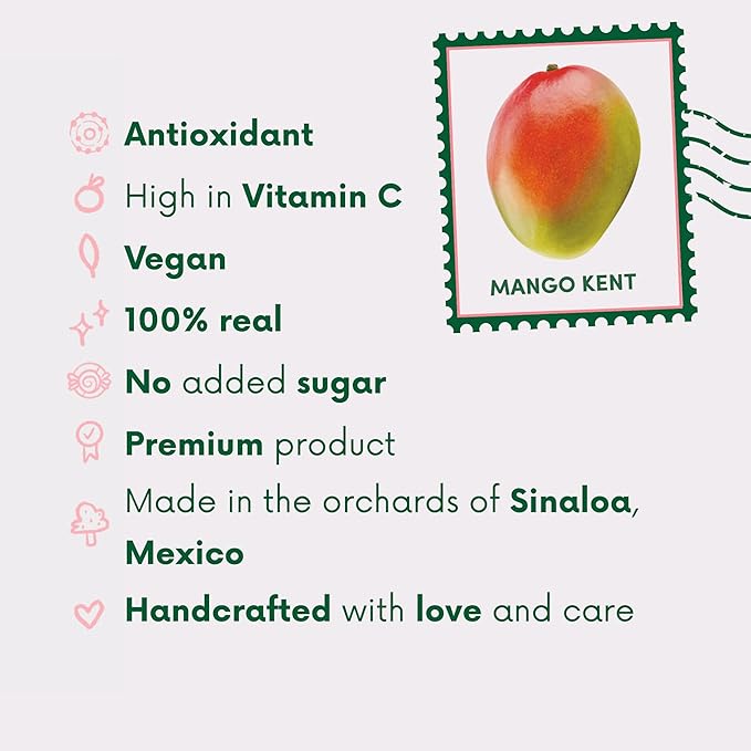 SEÑOR MANGO | NATURAL - Natural Dried Mango Slices | Organic Kent Variety | No Sugar Added | Gluten-Free Fruit Snack | Made in Mexico | 6 Pack – 2.1 oz Each