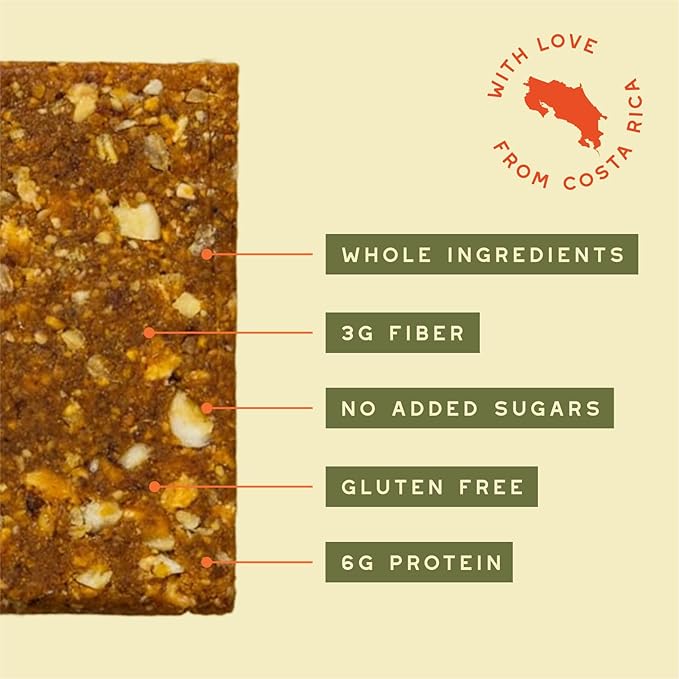 PEJI BAR Superfood Energy Bars | Tropical Crunch Banana Pineapple Flavor | Gluten Free 6g Protein Fiber Whole Ingredients No Sugar Added | Adventure Ready Snack 12 Count