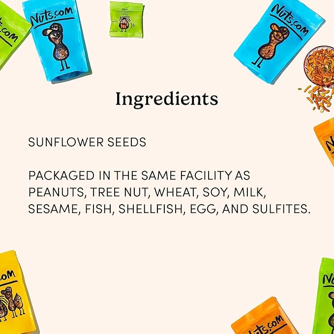 Nuts.com Jumbo Raw Sunflower Seeds (In Shell) - Unsalted Non-GMO USA Grown Gluten-Free - High Protein Heart-Healthy Snack for Eating (2lb)