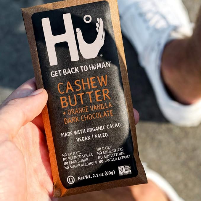 Hu Chocolate Bars | 8 Pack Orange Dream Vanilla Cashew Butter Chocolate | Natural Organic Vegan Gluten Free Paleo Non GMO Fair Trade Dark Chocolate | 2.1oz Each