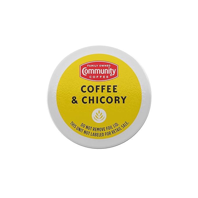 Community Coffee Coffee &amp Chicory Medium Dark Roast Single Serve K-Cup Compatible Coffee Pods Box of 18 Pods