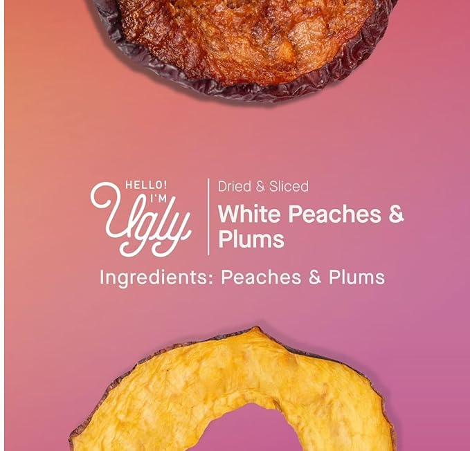 Sliced &amp Dried White Peaches &amp Plums 20 oz.Hello! I'm Ugly