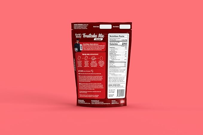 Jamaican Fruit Cake Mix Paris Ruby Authentic Original 6 Servings Low Sugar- Pouch Bag