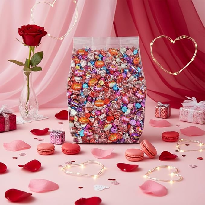 Valentines Day Candy Variety Pack Bulk 2lb - Individually Wrapped Chocolate Candy Mix for Valentines Gifts Gift Bags Party Favors Classroom Exchange - Assorted Valentines Chocolate Candy Bulk Varie