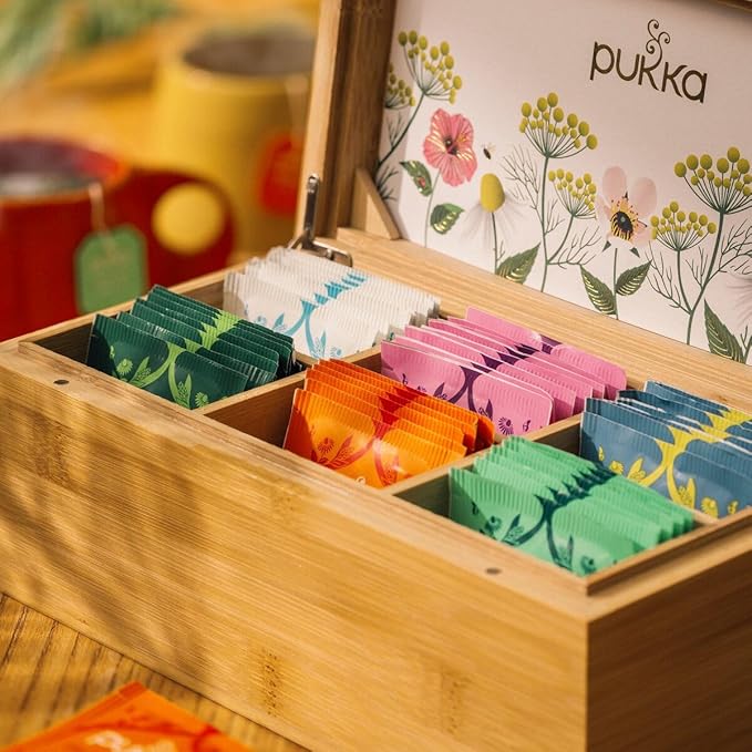 Pukka Limited Edition Discovery Chest Premium Selection of Infused Organic Teas Comes in Gift Ready Bamboo Box Exquisite Herbal Teabag Assortment Ideal for Tea &amp Infusion Lovers 42 Assorted B