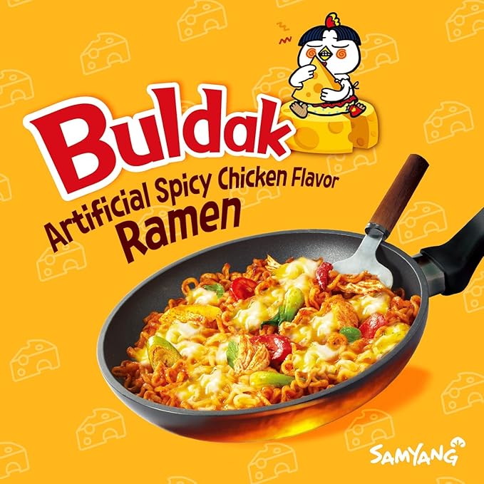 CNMART Samyang Carbonara and Cheese Hot Chicken Assorted Bundle Halal 140g (Pack of 10)