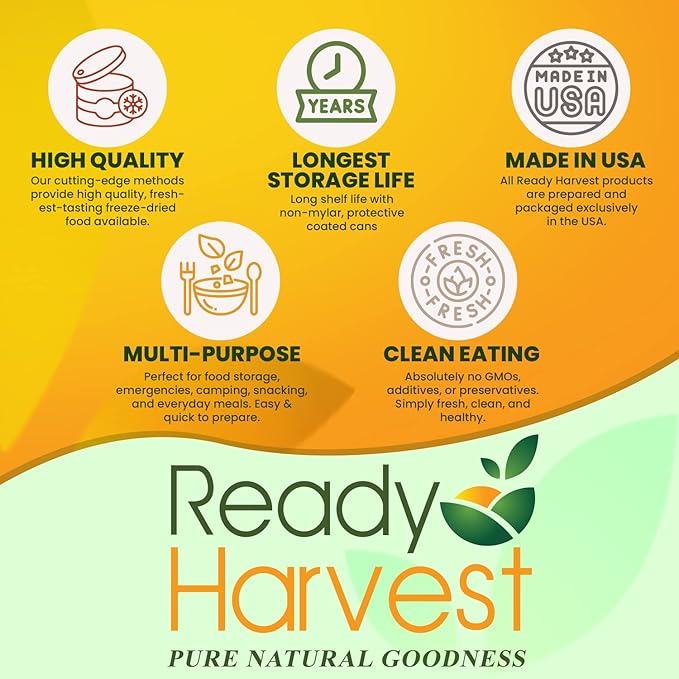 Ready Harvest Dehydrated Food - Apple Chips | Emergency Food | Camping &amp Survival Kits | #10 Can | 25-Year Shelf Life | Cans Filled to the Top