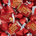 124 Pcs Chinese New Year Candy Party Favors Miniatures and Red Kisses Chocolate by Just Candy (1.52 lbs)