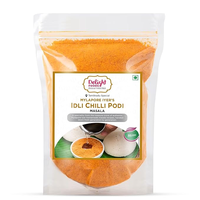 Delight Foods Mylapore Iyer's Idli Chilly Podi 350g - Ready Masalas | Mixed Spices | Tamil Nadu Special | NO PRESERVATIVES