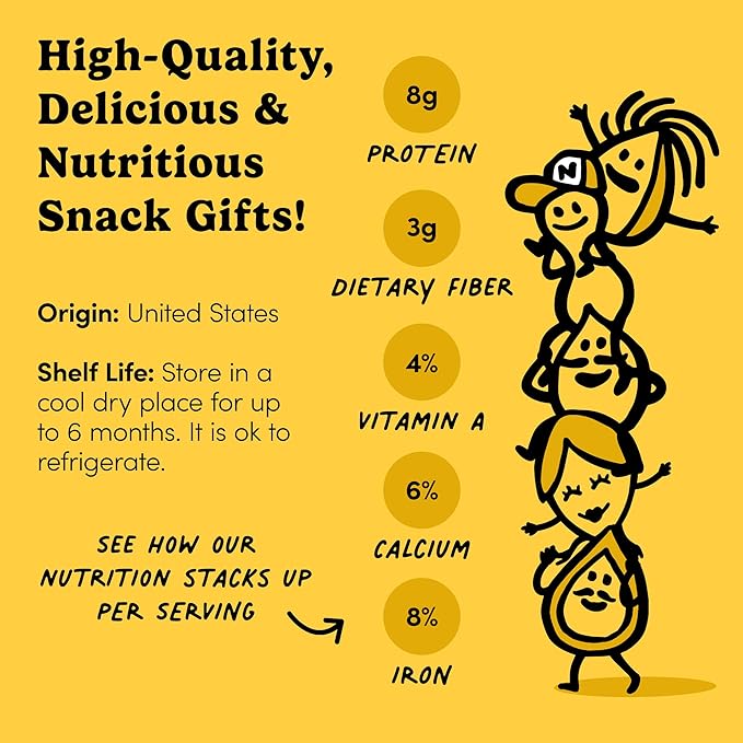Nuts.com Mixed Nut Sampler – Variety Snack Box for Festive Gifts – 1.25Lb Gift Package Includes Pistachios Peanuts Hickory Smoked Almonds Roasted and Salted Cashews