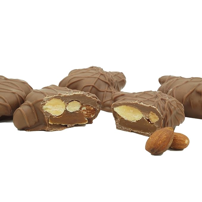 Philadelphia Candies Original Butter Rum Almondettes (Caramel Almond Clusters) Milk Chocolate 1 Pound