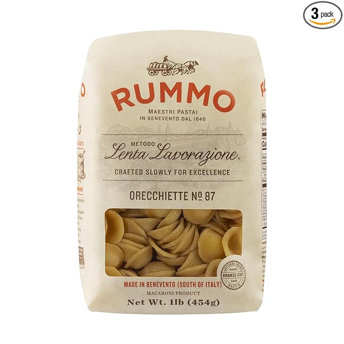 Rummo Orecchiette Pasta N.87 - Orecchiette Pasta Noodles Dry Pasta Durum Wheat Orecchiette Imported from Italy - 16 Ounce (Pack of 3)