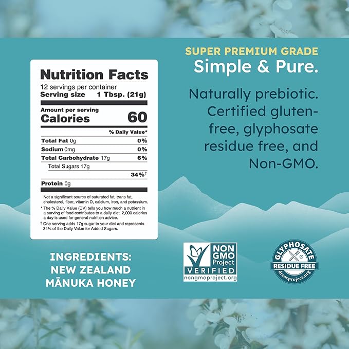 Melora Raw Manuka Honey from New Zealand | UMF 10+ | MGO 265+ | 8.8 Oz Jar | Safe for Skin Care | Edible &amp Healthy Sugar Alternative | Traceable from Hive to Hand Manuka Honey