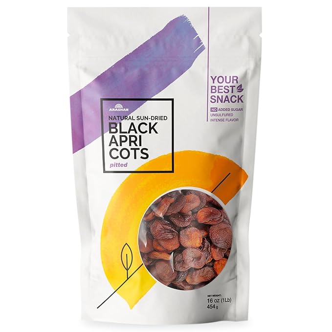 Arashan Black Apricots – The MOST Exquisite Dried Apricots! Grown in the Ferghana Valley Kyrgyzstan – Pitted Sun-Dried No Sugar Added (2 LB)