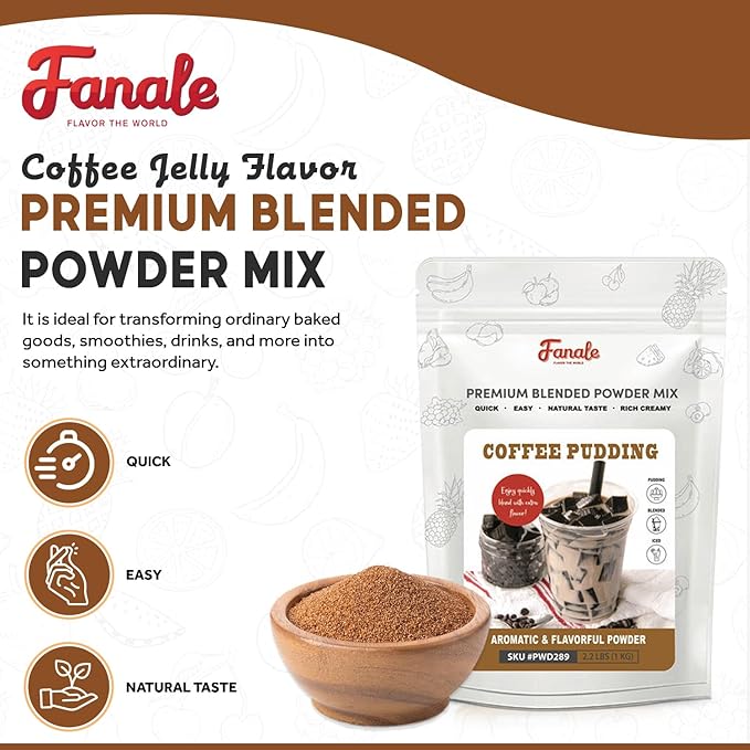 Fanale Premium Coffee Bubble Tea Flavoring Powder | Perfect for Baking Smoothies Desserts and Drinks | Instant Flavoring Powder for Boba Milk Tea - 2.2 Pounds (Pack of 1)