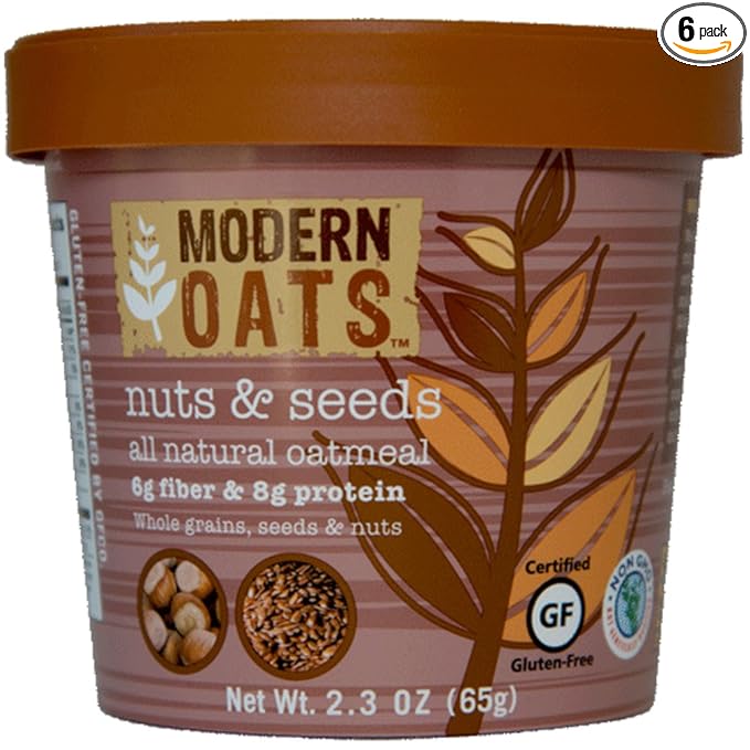 Modern Oats All Natural Oatmeal Nuts and Seeds 2.3 Ounce (Pack of 6)