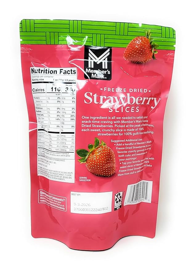 Freeze Dried Strawberry Slices 3 oz/84g (Pack of 2)