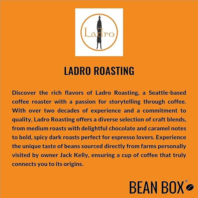 Bean Box Sampler - Roasted by Ladro Roasting 3-Pack Whole Bean Coffee Gourmet Coffee