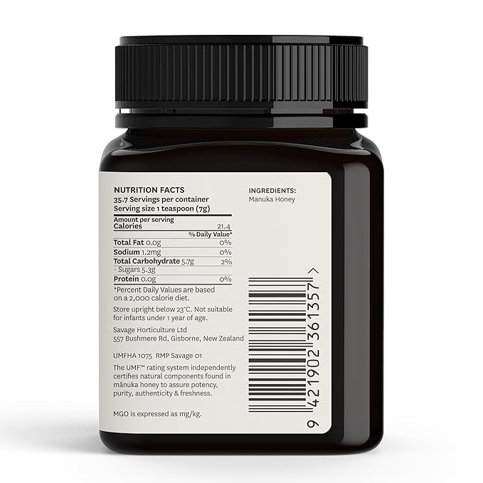 WildCape Manuka Honey Certified UMF 15+/MGO 514+ - 100% Pure Raw Unpasteurized Non-GMO Made in New Zealand - 8.8 oz (Pack of 1)