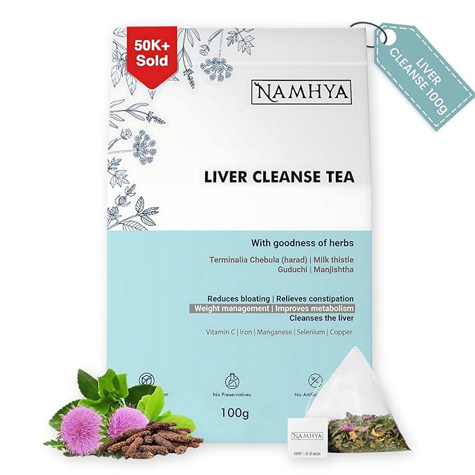 NAMHYA Liver Cleanse Tea with Harad Milk Thistle with goodness of Herbs 3.53 oz (50 Servings)