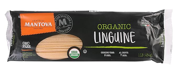 Mantova Italian Organic Linguini Pasta - 100% Durum Semolina Organic Linguine - Product Of Italy 1 Pound (Pack Of 6)