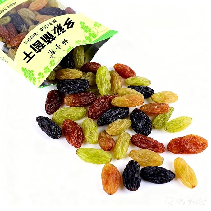 Premium Colorful Seedless Raisins Individually Wrapped - 4 Flavors Mix Healthy Snack No Added Sugar Gluten-Free &amp Vegan(9g*40 packs)