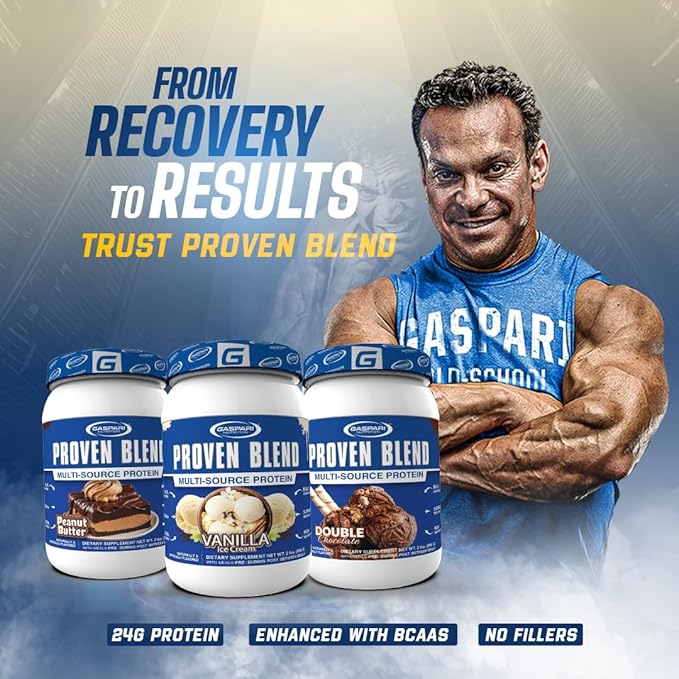 Gaspari Nutrition Proven Blend Multi Source Protein Powder Beef Protein Isolate Whey Concentrate and Whey Isolate Builds Lean Muscle 24g of Protein (28 Servings Double Chocolate)