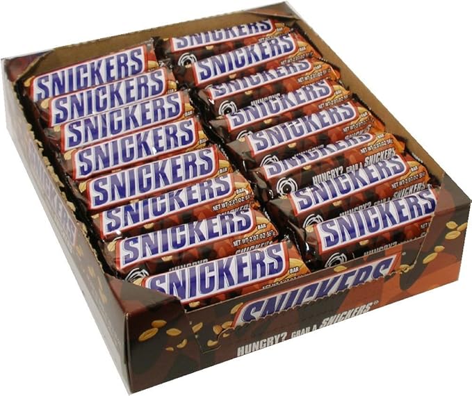 Snickers Single Bar Chocolate Candy 48 bars of 1.86oz each.