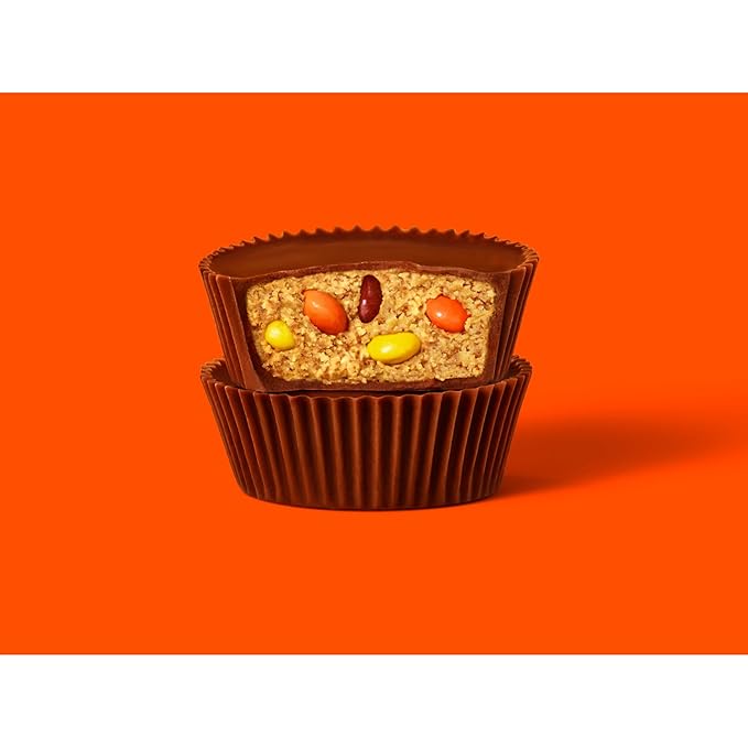 REESE'S Big Cup with Pieces Milk Chocolate King Size Peanut Butter Cups Candy Packs 2.8 oz (16 Count)