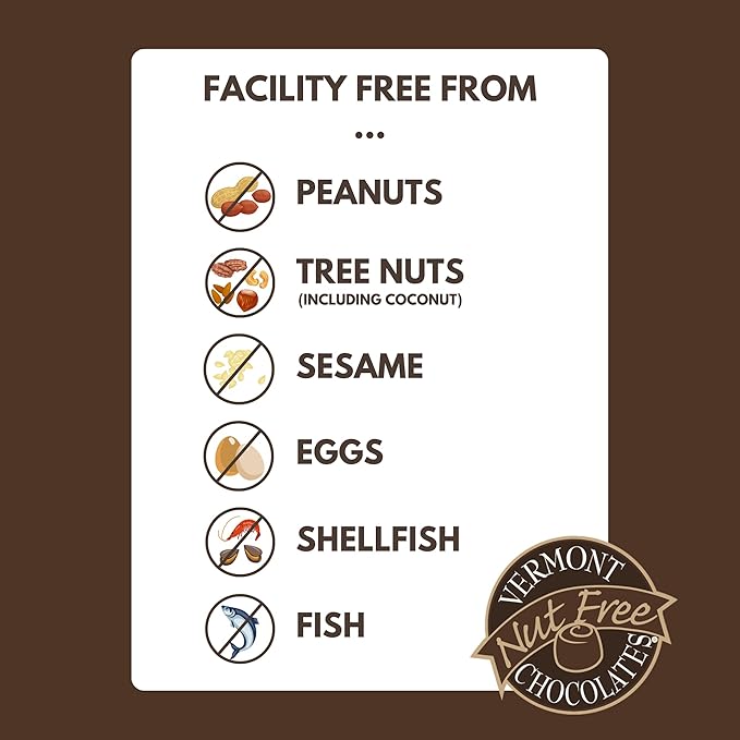 Vermont Nut Free Chocolates Dark Chocolate Coin Chest (2-Pack - 12 coins per pack) Nut-free Egg-free Kosher