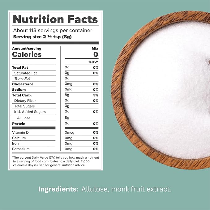 Keto Cupcake &amp Cake Zero Carb Mix 10.6oz and Allulose &amp Monk Fruit Zero Calorie Sugar Replacement 2lb Bundle