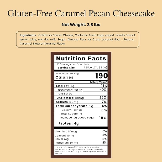 ANDY ANAND CHOCOLATIER Caramel Pecan Cheesecake 9 | Freshly Baked All-Natural | Made with Real California Cream Cheese No Chemicals or Preservatives | Amazingly Delicious &amp Decadent (2.8 lbs)