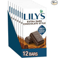 LILY'S Extra Dark Chocolate Style No Sugar Added Sweets Bars 2.8 oz (12 Count)