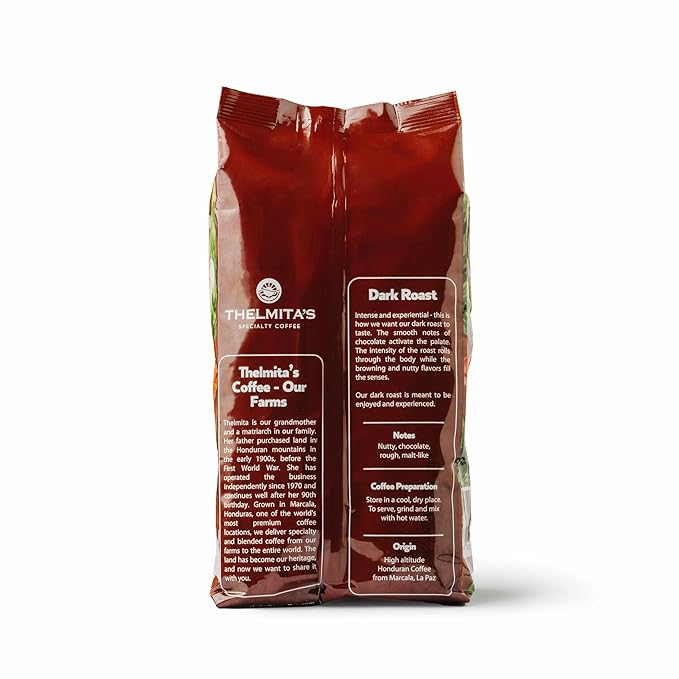 Dark Roast Honduran Coffee Whole Bean — Single Origin Single Estate Specialty Beans — Intense Flavor with Rich Creamy Nutty Smooth Chocolate Notes and Low-Acid — Freshly Roasted Yearly Harveste