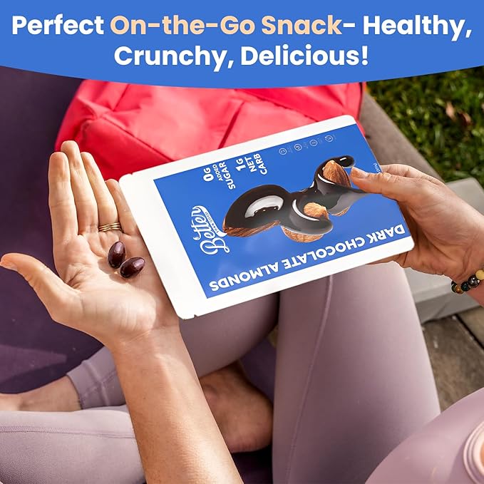 Better than good Keto-Friendly Vegan Dark Chocolate Almonds – No Sugar Gluten-Free High-Protein Diabetics Snacks Sweet &amp Salty Ethically Sourced 1 Net Carb All-Natural (2 Pack 6.5oz Each)