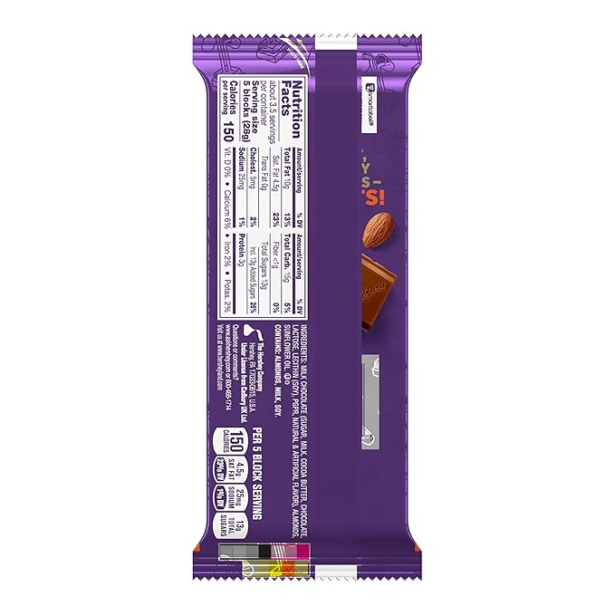 CADBURY DAIRY MILK Roast Almond Milk Chocolate Candy Bars 3.5 oz (14 Count)