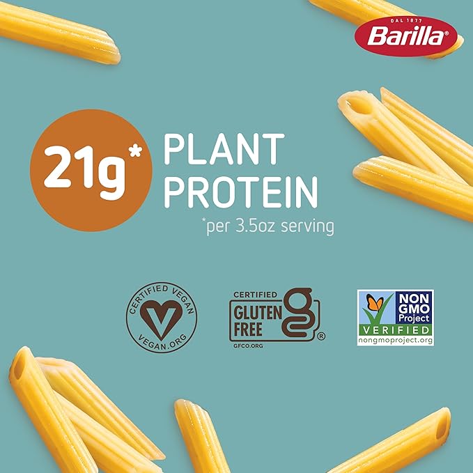 Barilla Chickpea Penne Pasta 8.8 oz (Pack of 10) - Vegan Gluten Free Non GMO &amp Kosher - Made with Plant Based Protein