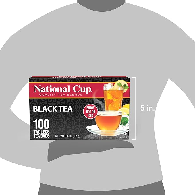 National Cup Black Tea 100 Tagless Tea Bags (Pack of 6)