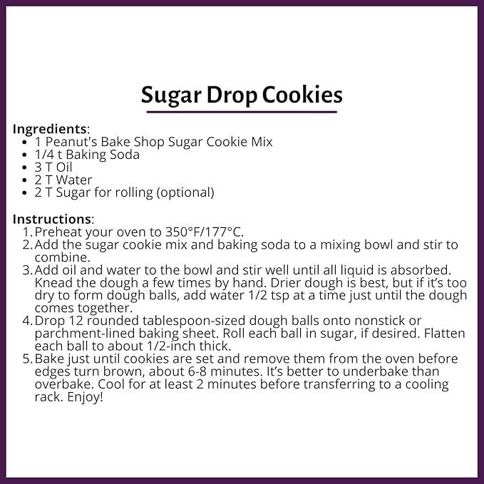 Peanut's Bake Shop - Vegan and Gluten-Free Cookie Mix | Non-GMO Kosher Cookie Mixes for Decadent Treats (Sugar Cookie - 3 Pack)