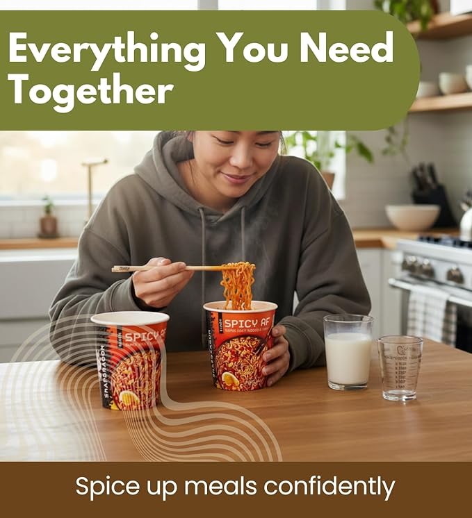 Snapdragon Spicy Ramen Cup – 6 Pack (2.2 oz Each) – Instant Noodle Cups for Quick Meals – Chili Spice &amp Savory Broth – Spicy Variety – Microwave-Ready Cups with Measuring Cup